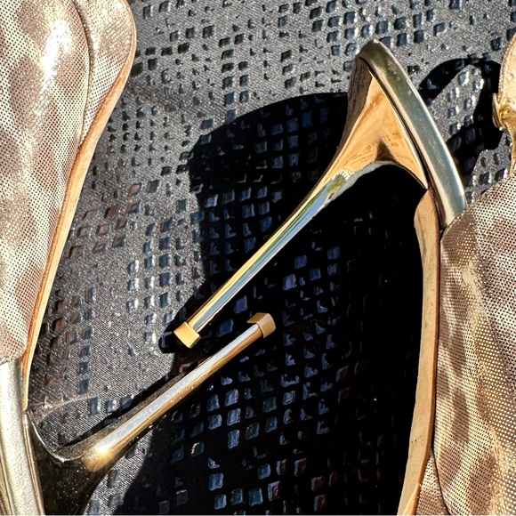 JIMMY CHOO  Nova Leopard-Print Shimmer Suede Slingback Pumps Size 38 (8) - Picture 4 of 7